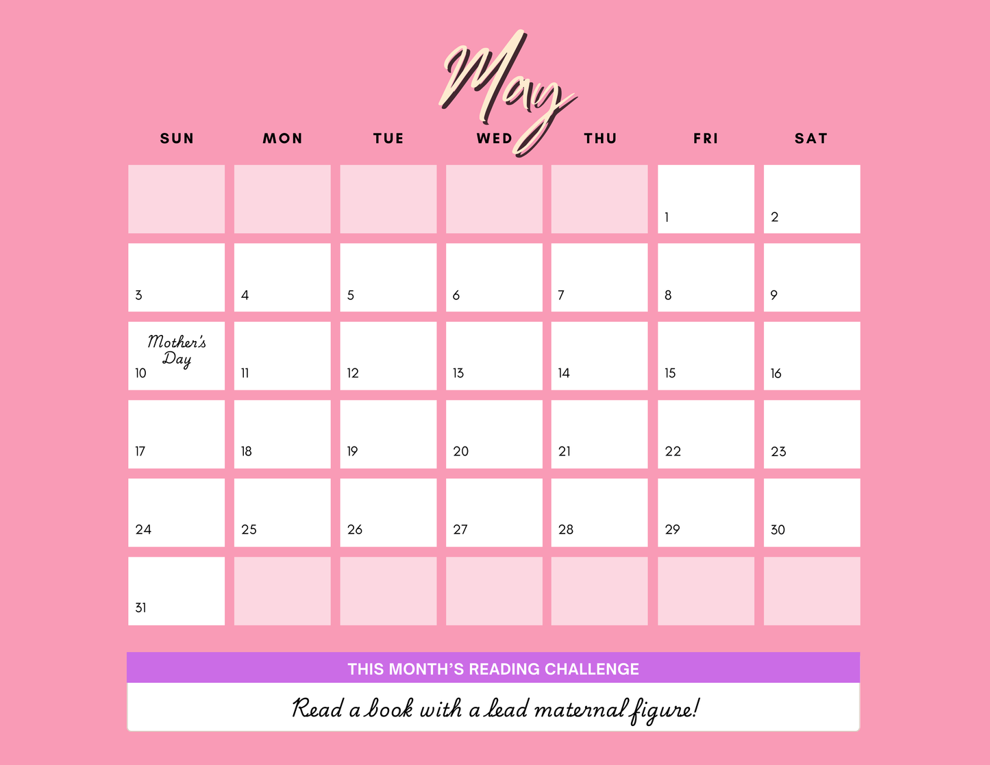 ReadHer 2026 Bookish Calendar