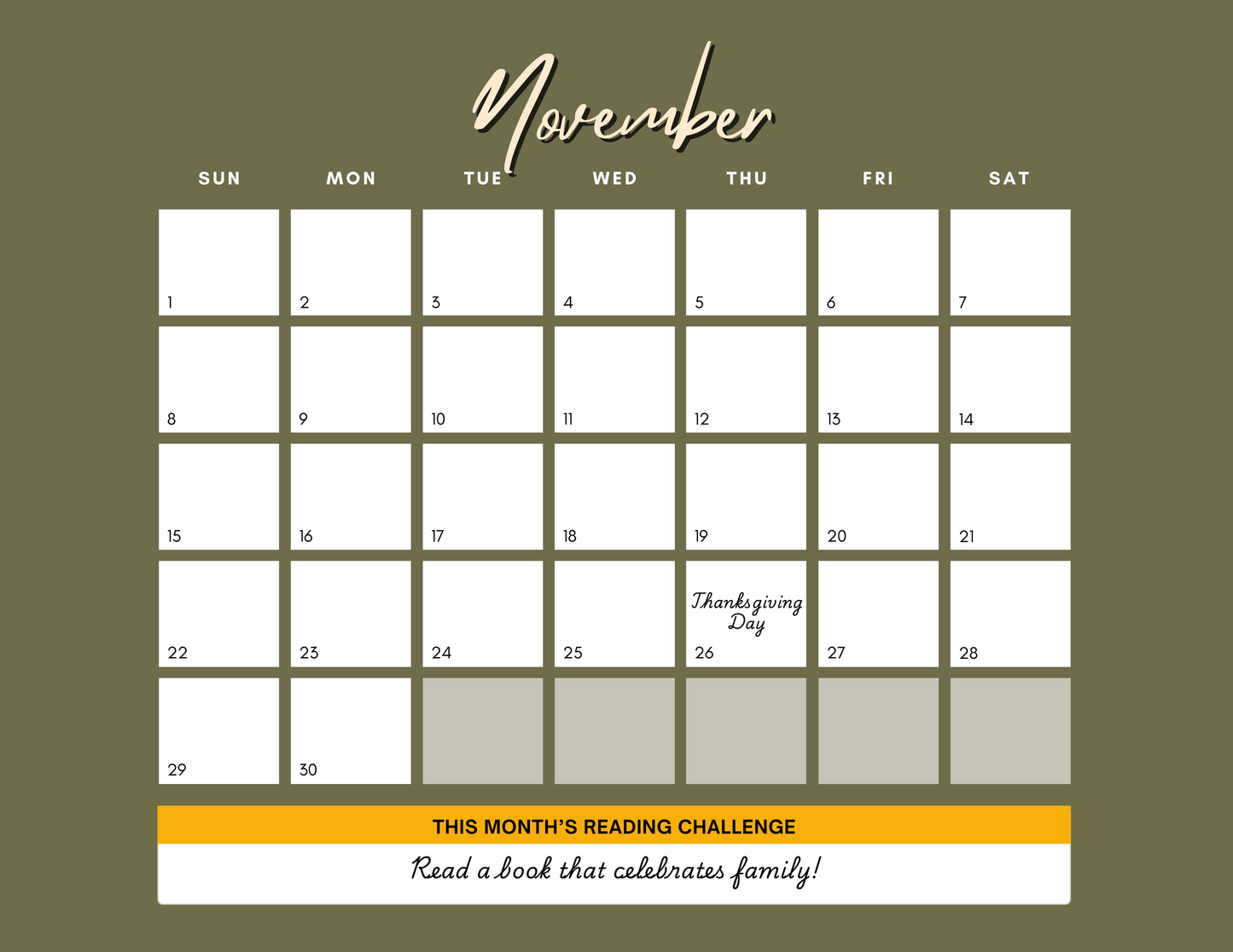 ReadHer 2026 Bookish Calendar